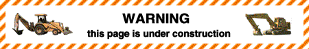 Text reading 'WARNING this page is under construction' with pictures of bulldozers on either side